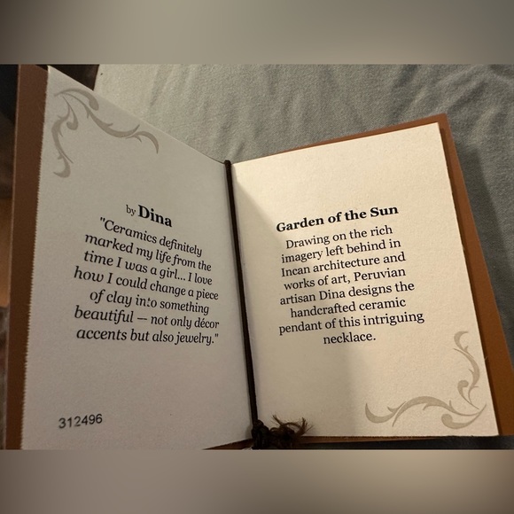 Peruvian Hand Painted Ceramic Pendant Necklace on a Black Cord - Picture 6 of 6